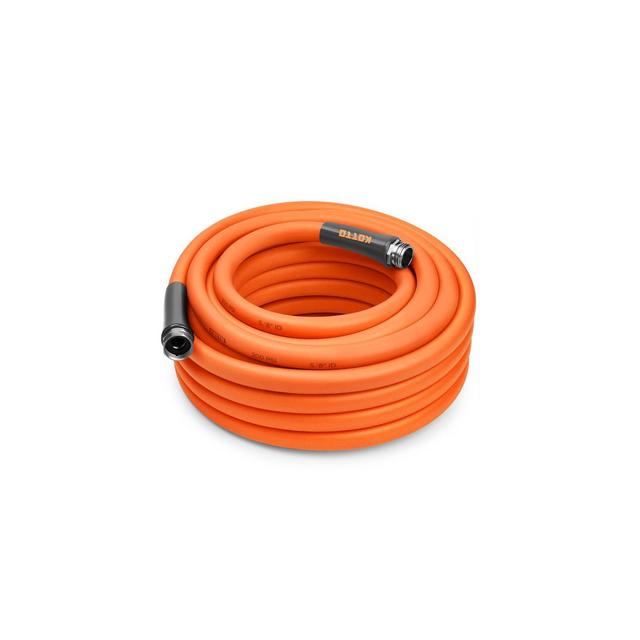 KOTTO Heavy Duty Garden Hose, 5/8" High Flow, Lightweight, Leak-Proof, Flexible Water Hose for Outdoors - Orange, 100 ft