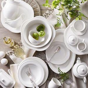 Emma Dinnerware 16 Piece Set with Soup Bowl - White