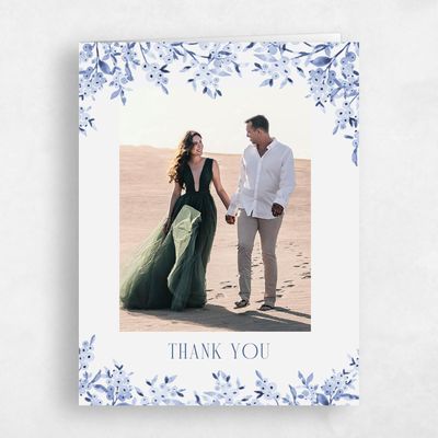 Dusty Cobalt, Blue Wedding Thank You - Allegra Photo