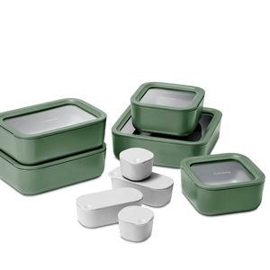 Caraway 14-Piece Ceramic Coated Glass Food Storage Set