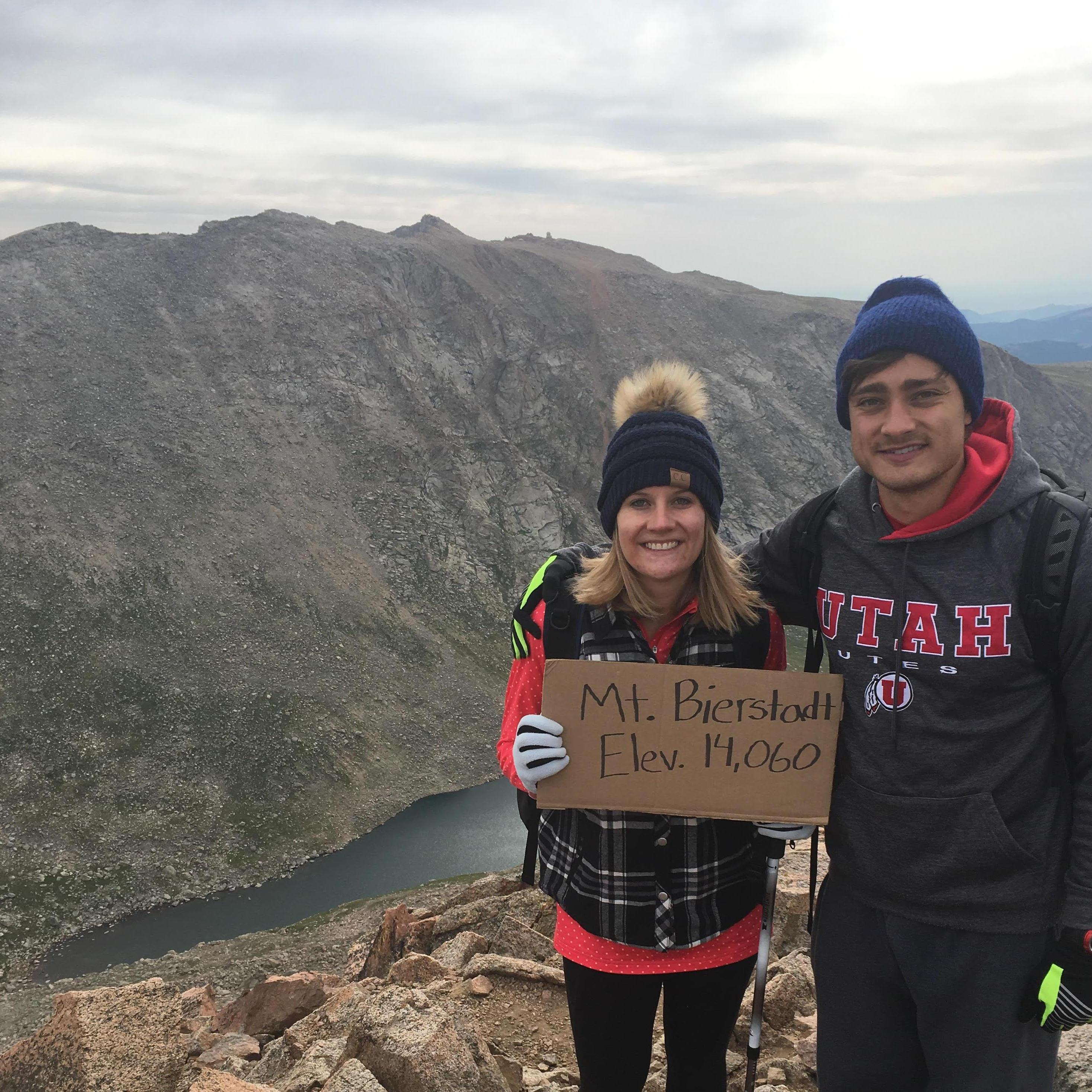 We summitted Mt. Bierstadt near Silver Plume, CO ascending to an elevation of 14,000 ft!  It only took an entire box of poptarts to give us the energy to make it to the top!