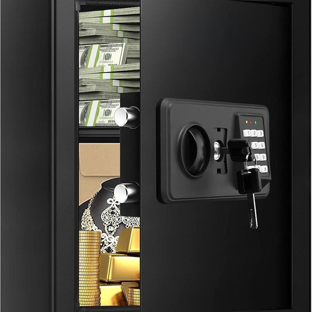 3.0 Cubic Large Fireproof Safe for Home Use, Digital Home Security Safe Box Fireproof Waterproof with Electronic Keypad and Spare Keys, Anti-theft Fire Document Cabinet for Money Medicine Valuables