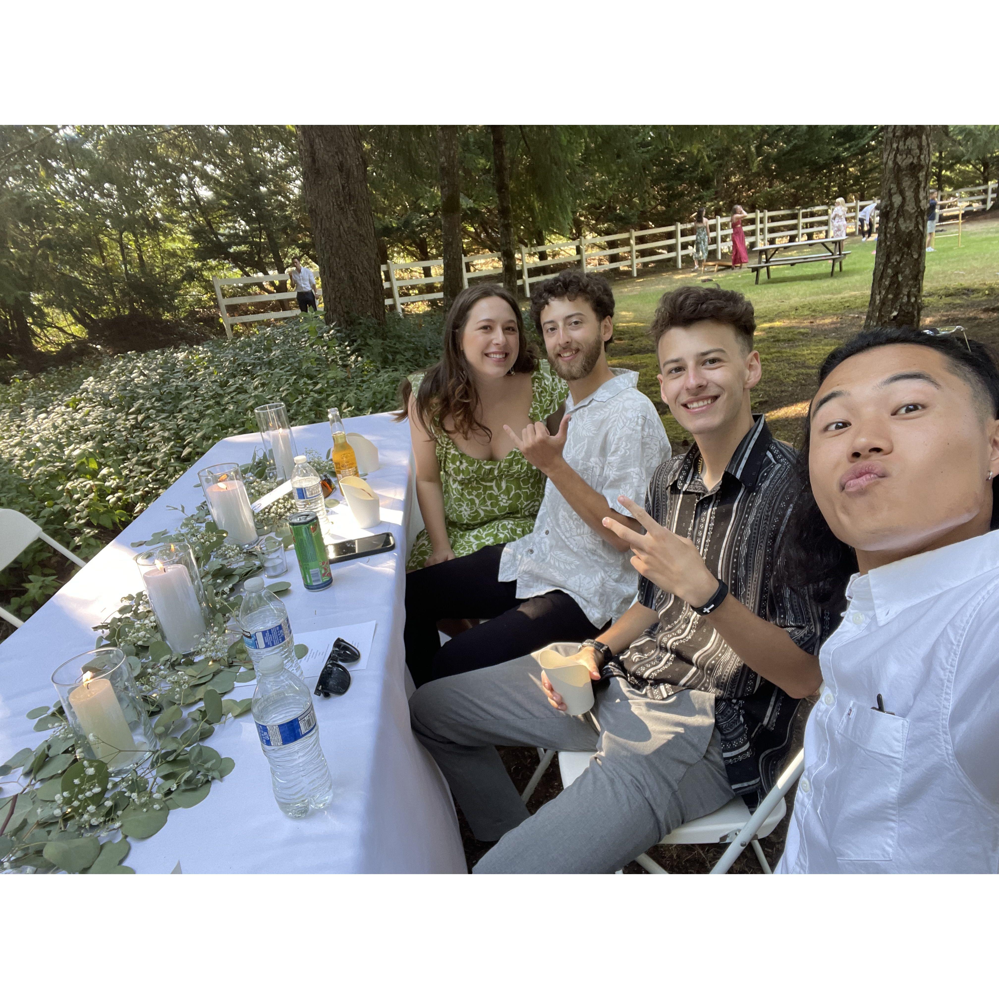 With Hunter's brother Hayden and groomsman, Kanta.