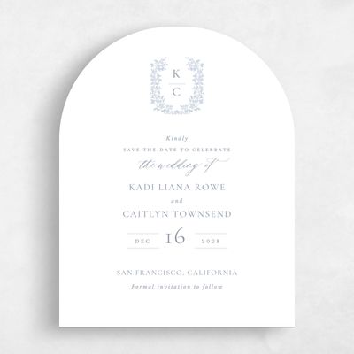 White Arch Wedding Save the Date - Mirra Portrait