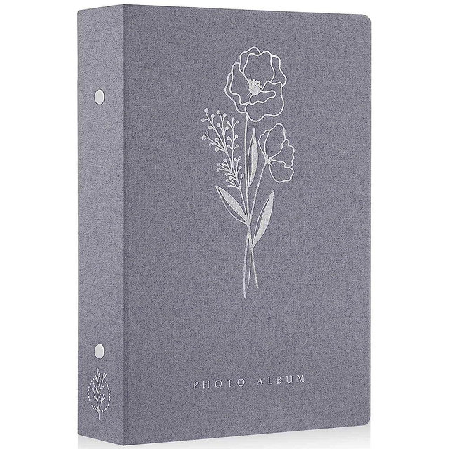 Lanpn Photo Album 4x6 300 Pockets, Linen Photo Albums Holds 300 Horizontal Pictures Only Grey