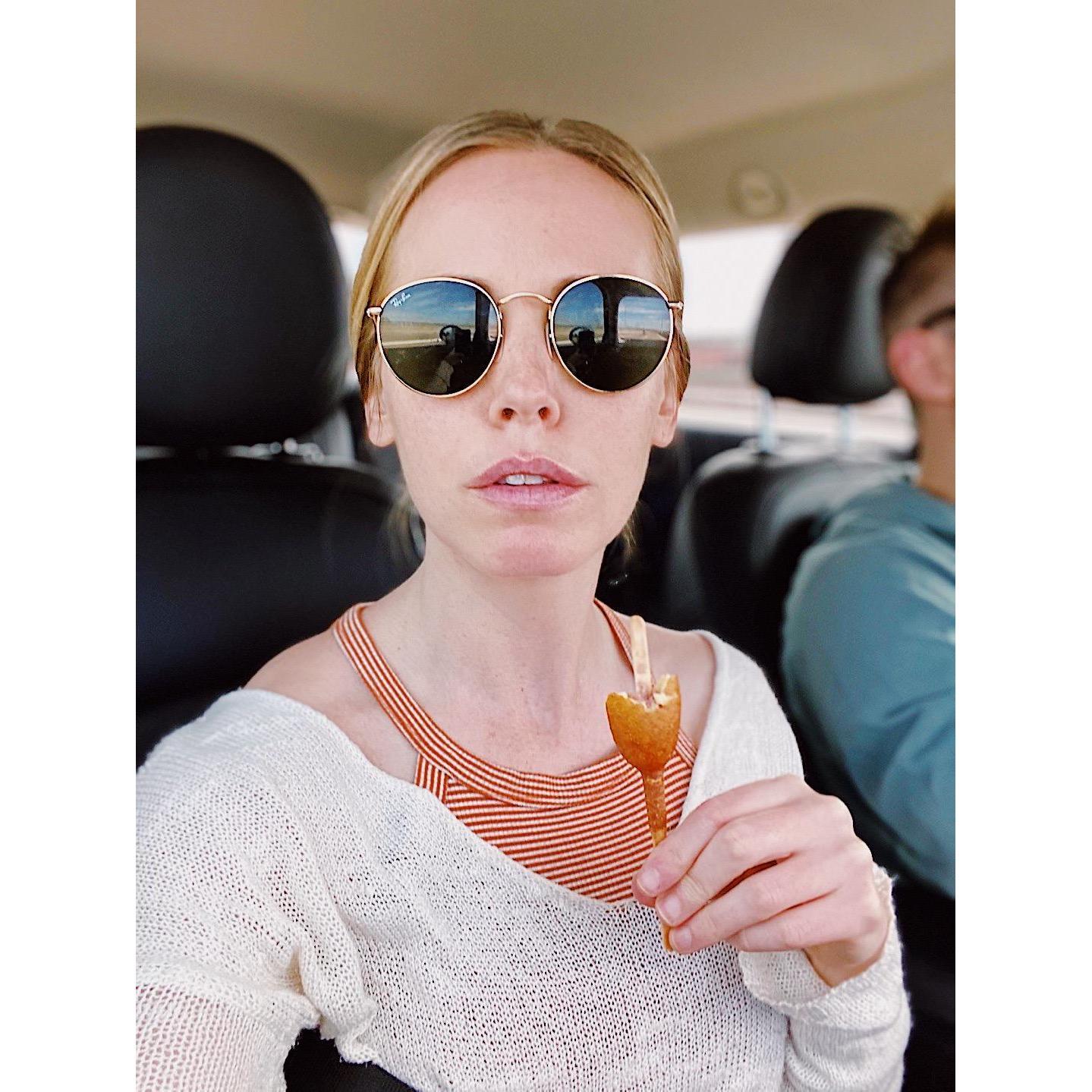 Trips to Sonic to grab corndogs quickly became a favorite Covid pastime....Also, Kelsey's trying to became a Sonic Ambassador so let's get the word out people.  ;)