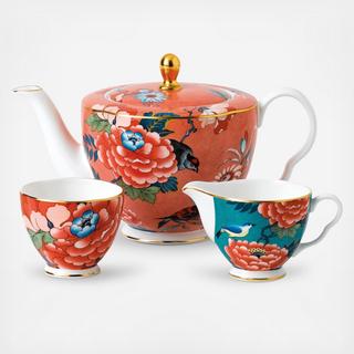 Paeonia Blush 3-Piece Tea Set