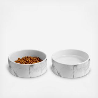 Marble Pet Bowl, Set of 2