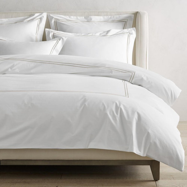 Chambers® Italian Hotel Embroidered Duvet Cover, Full/Queen, Sand