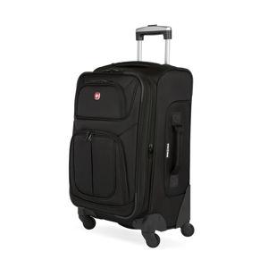 SwissGear Sion Softside Expandable Luggage, Black, Checked-Medium 25-Inch