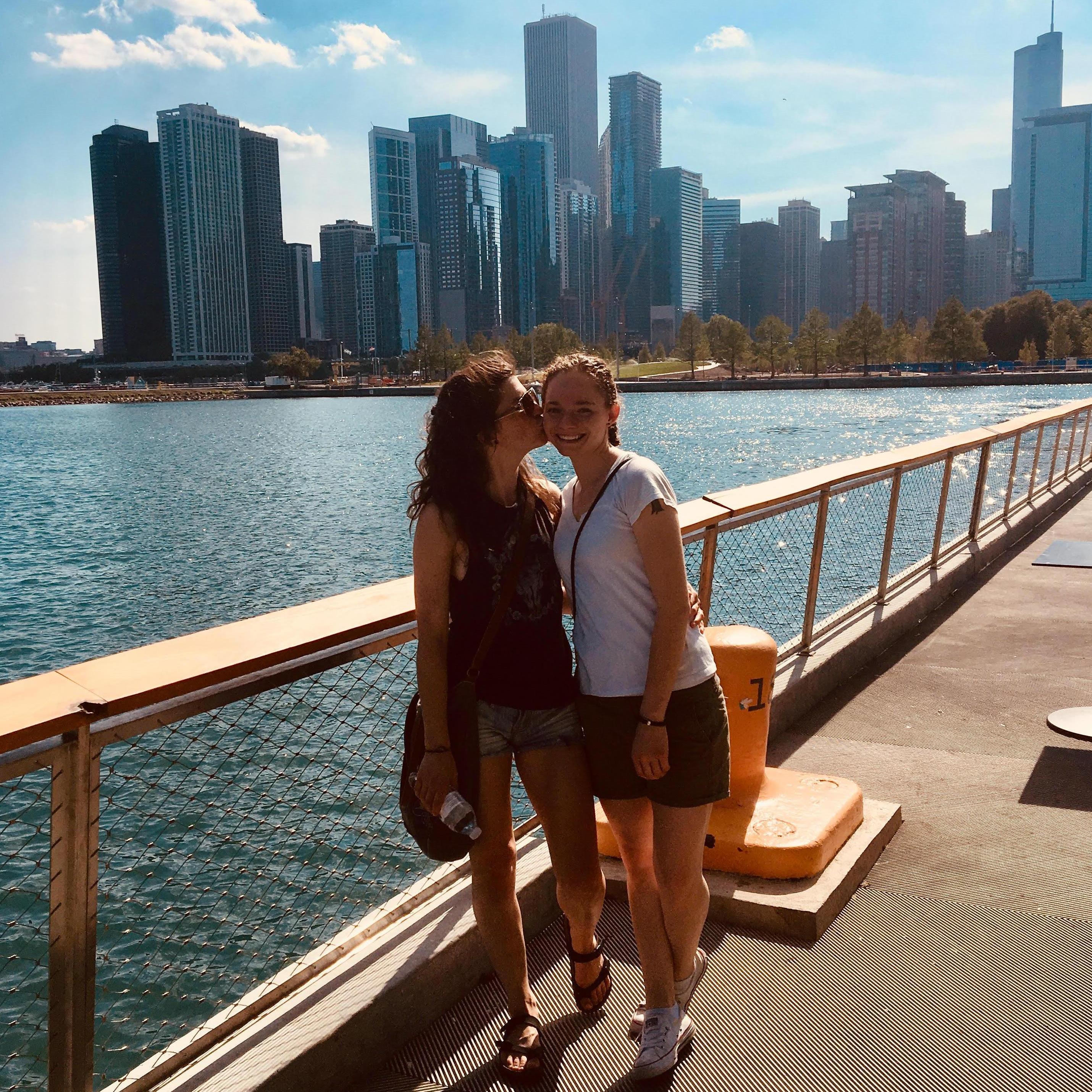 Mindy doesn't travel enough and struggles with basic geography so here we are on a pier in Chicago overlooking its ocean. Yeah, I know...