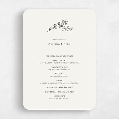 Beige Rounded Wedding Program - Livonia