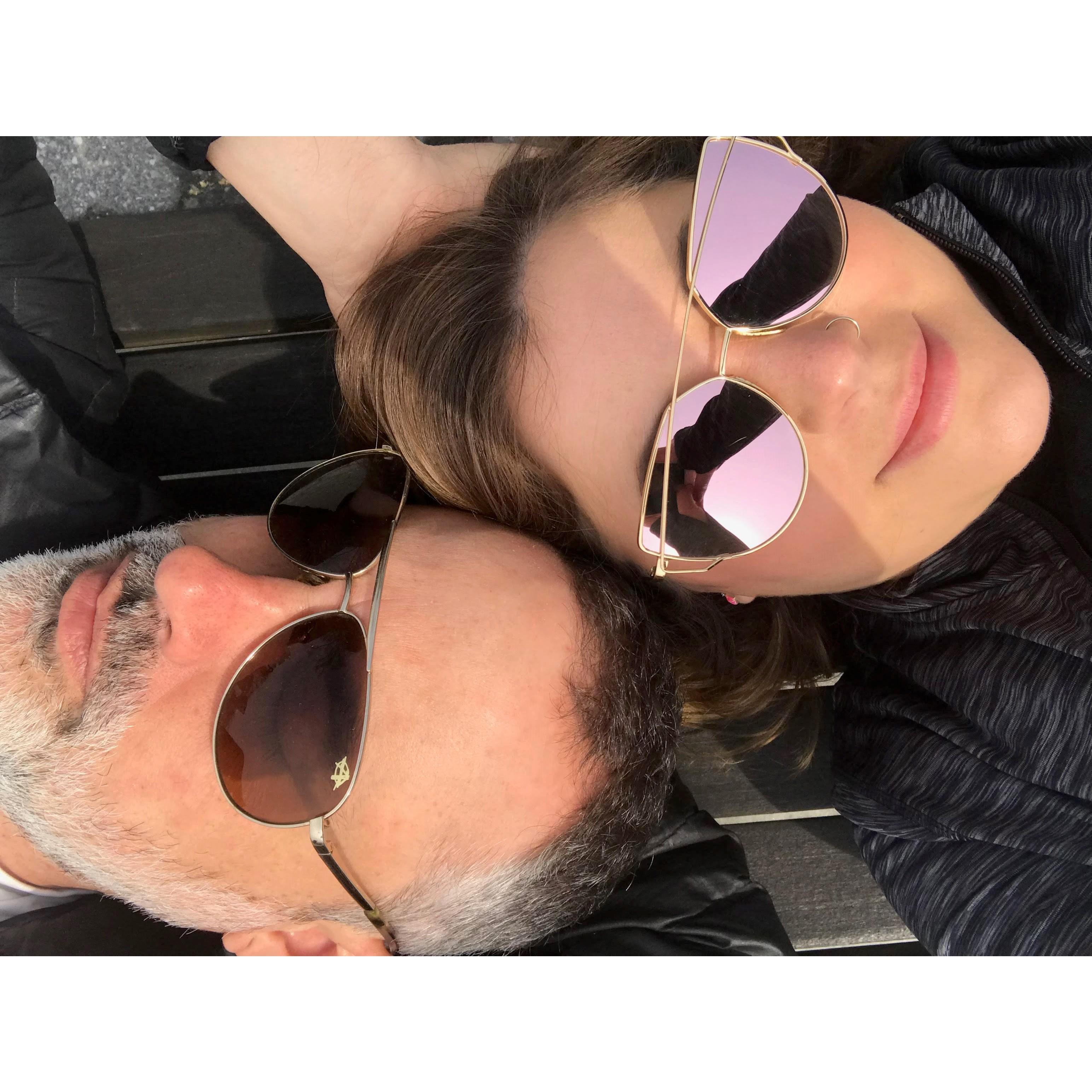 We loved lounging on the benches in Battery Park!