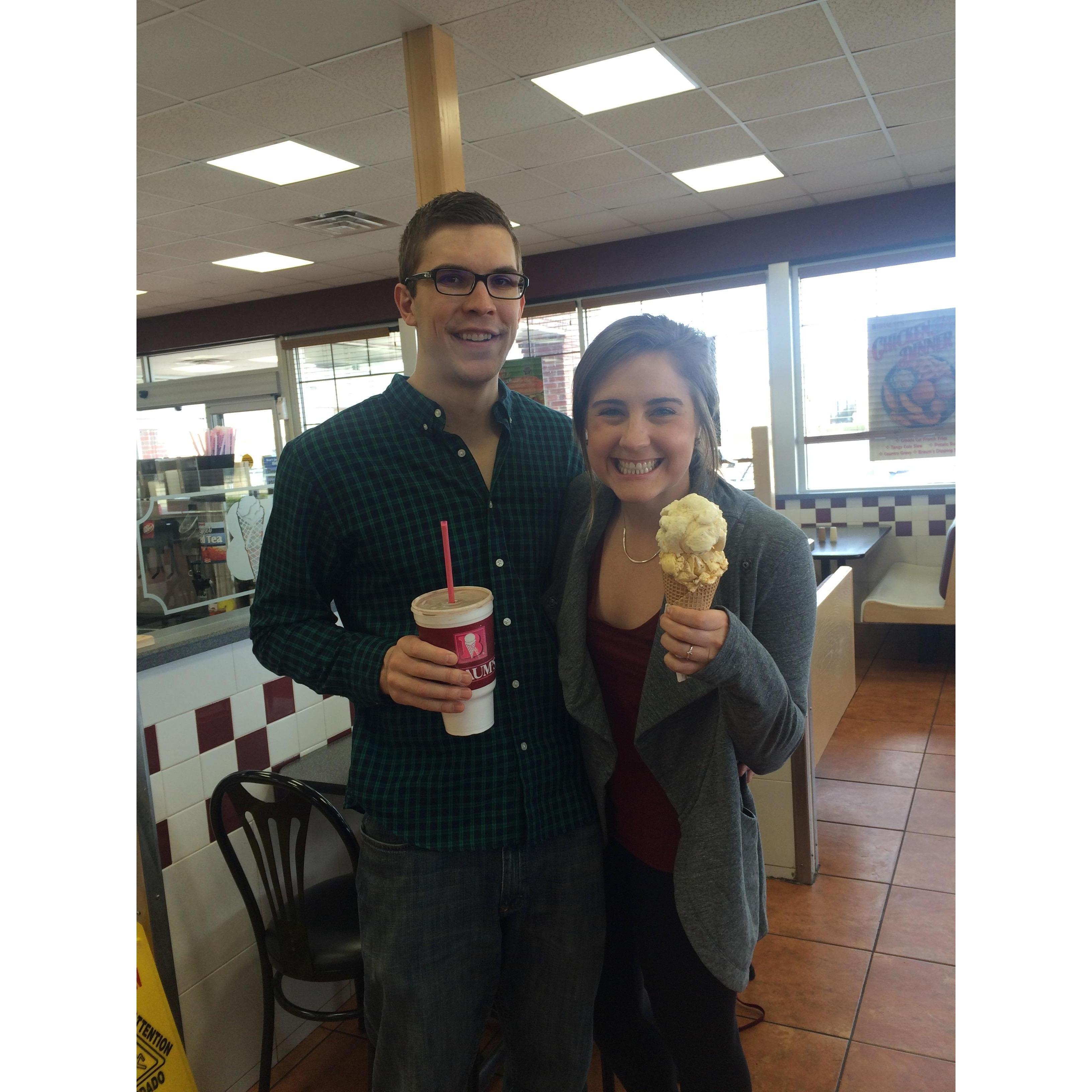 February 21, 2016: Joel introduced Madison to his family members, Oklahoma City, and most importantly, the wonder that is Braum's ice cream.