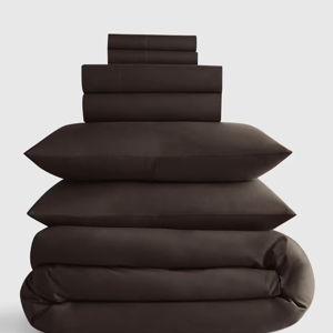 Classic Organic Percale Deluxe Bedding Bundle in Espresso