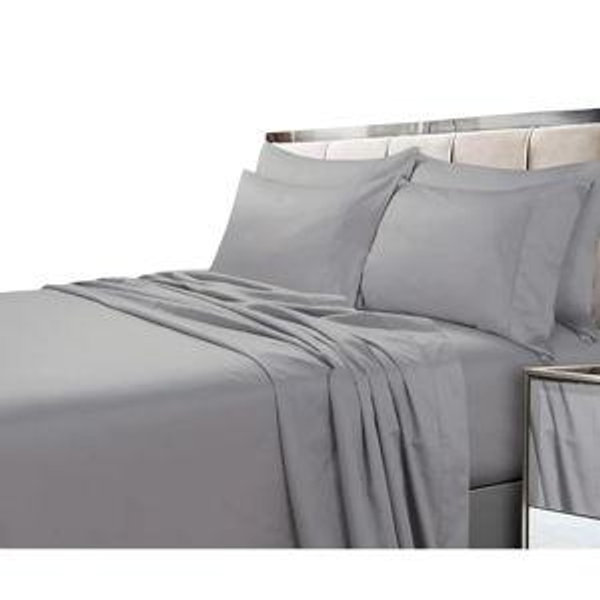 Egyptian Cotton Bed Sheet Set - King - Silver