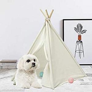 Yongs Pet Cat Dog Rabbit Teepee with Cushion,Portable Puppy Small Animals Bed Teepee Tent