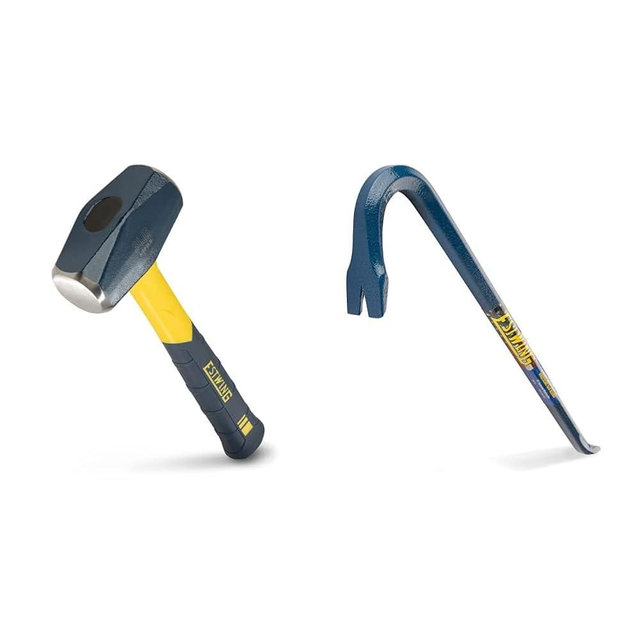 ESTWING Sure Strike Drilling/Crack Hammer (3-Pound) and Gooseneck Wrecking Bar (3/4" x 24") Bundle