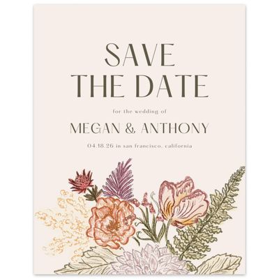 Linen, Beige Wedding Digital Save the Date - Harlow Portrait