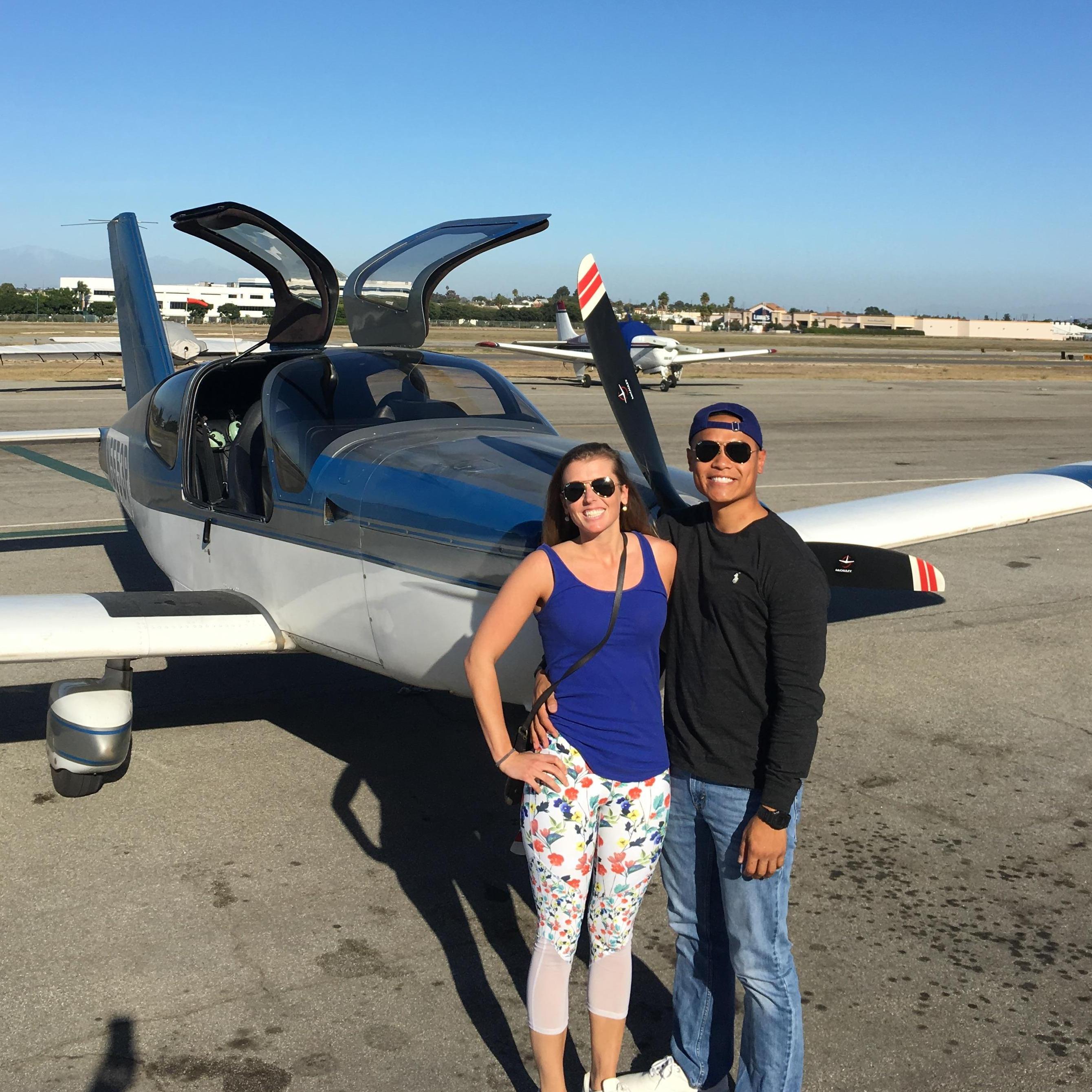 Helen's first time flying a plane!