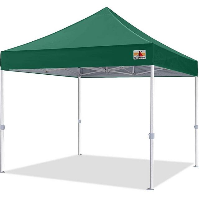 ABCCANOPY Premium Pop Up Canopy Tent 10x10 Commercial Instant Shelter, Bonus Wheeled Carry Bag and 4 Sand Bags, Forest Green