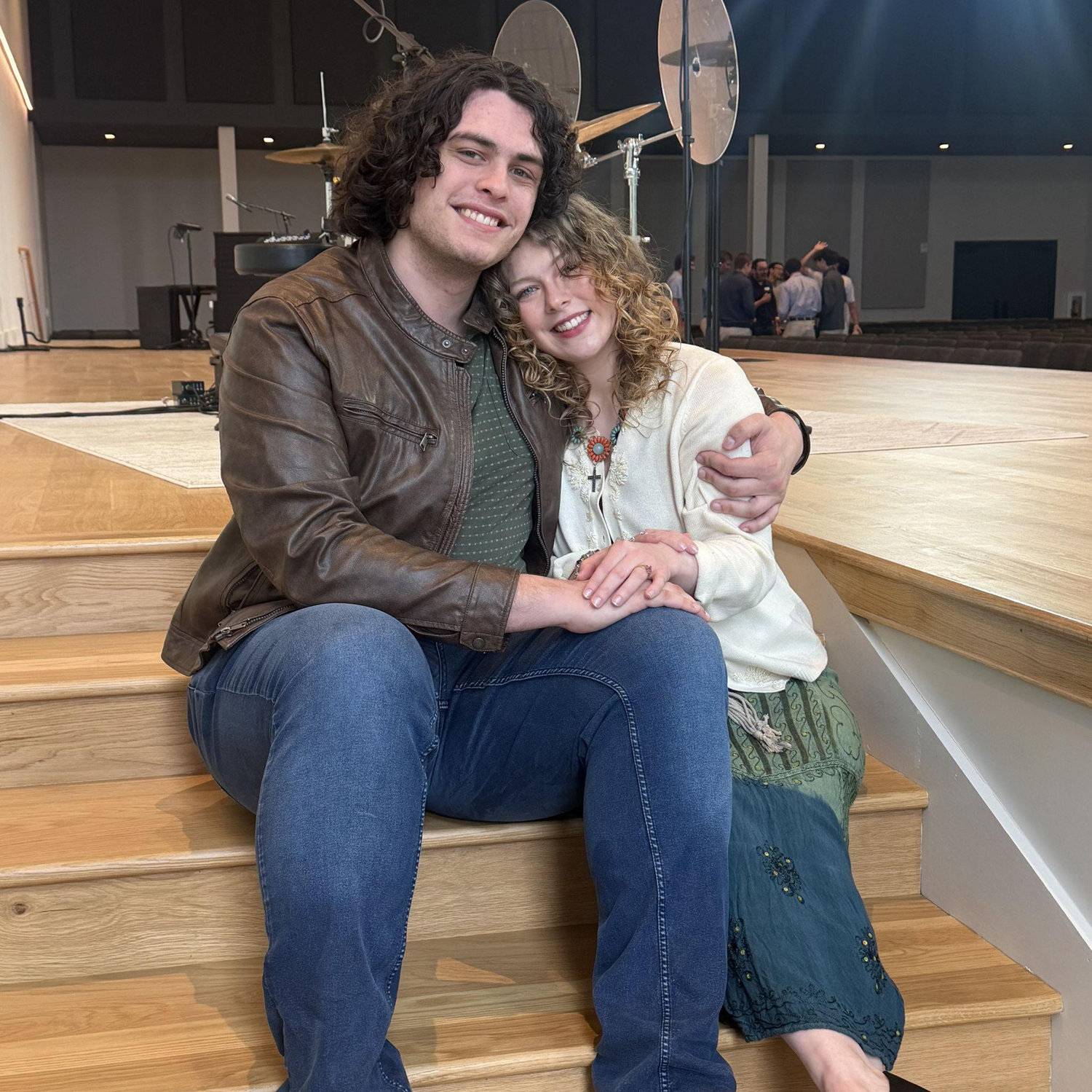 Sitting on the stage we'll get married on!!