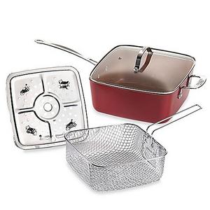 As Seen on TV - Red Copper™ 5-Piece Deep 10-Inch Square Pan Set