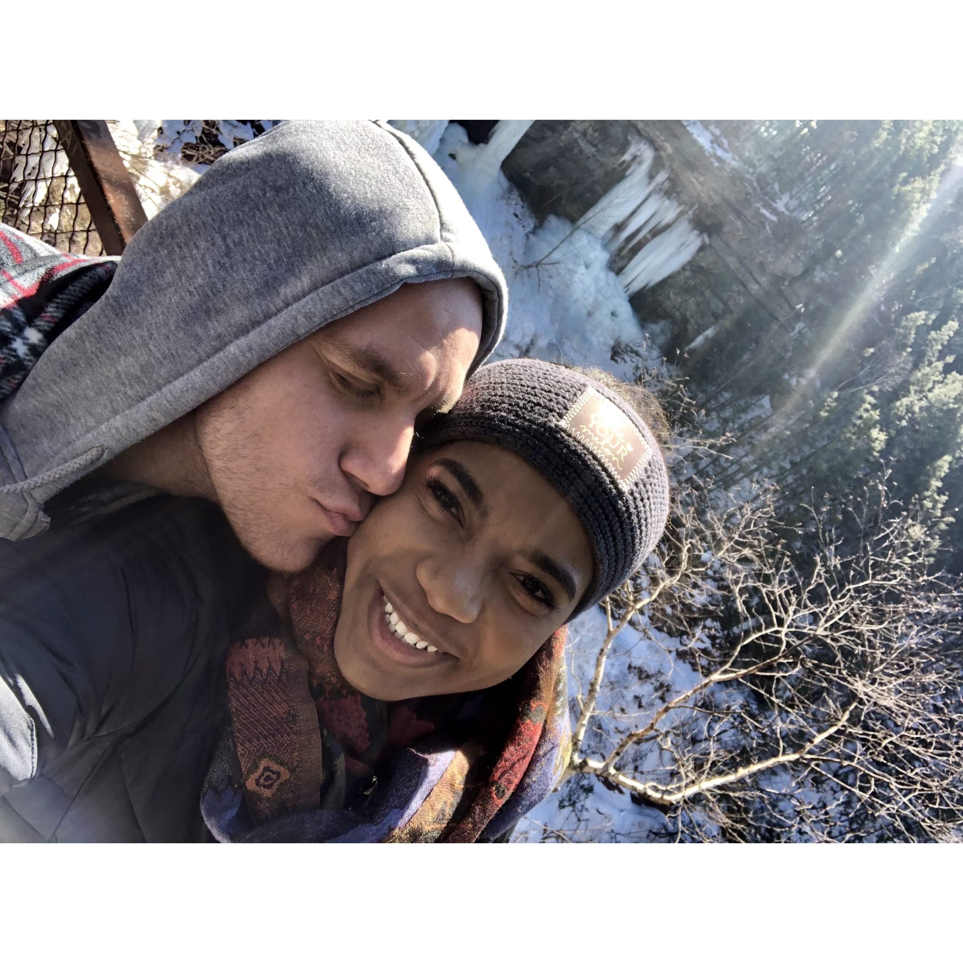 Enjoying nature. We spent a lot of time upstate New York.