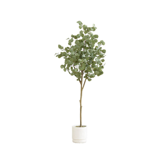 Nearly Natural 72" Artificial Eucalyptus Tree with Decorative Planter