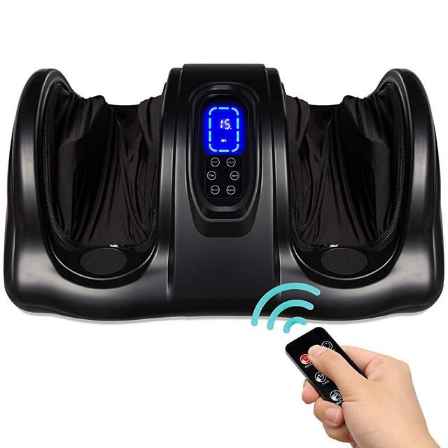 Best Choice Products Therapeutic Shiatsu Foot Massager Kneading and Rolling for Foot, Ankle, Nerve Pain w/ Handle, High Intensity Rollers, Remote Control, LCD Screen, 3 Massage Modes - Black
