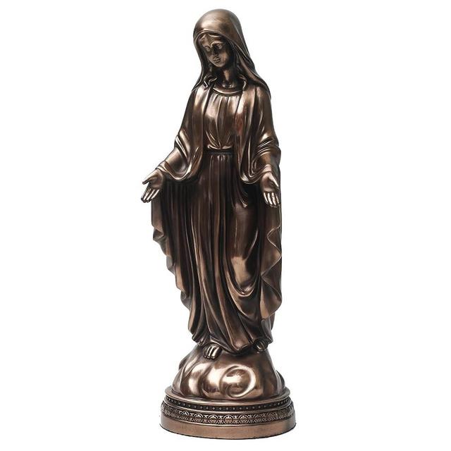 Magicsculp 12 Inch Blessed Virgin Mary Decorative Figurine，Catholic Religious Gifts 12 Inch Resin Statue Figurine (Cold Cast Bronze)