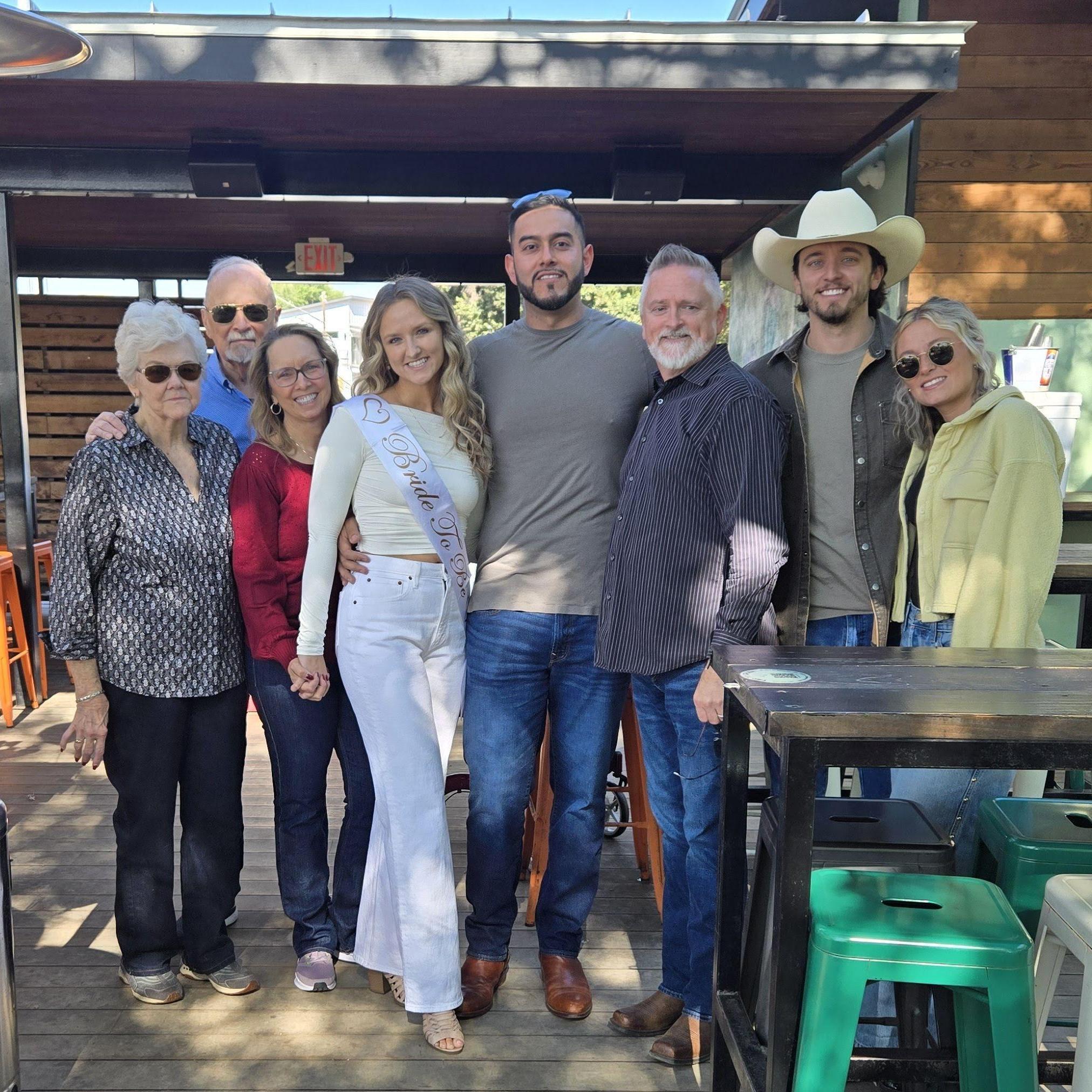 With Kara's family at our engagement party at Dainty Dillo