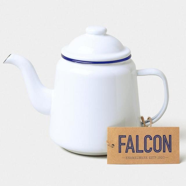 Falcon Teapot - White with Blue rim