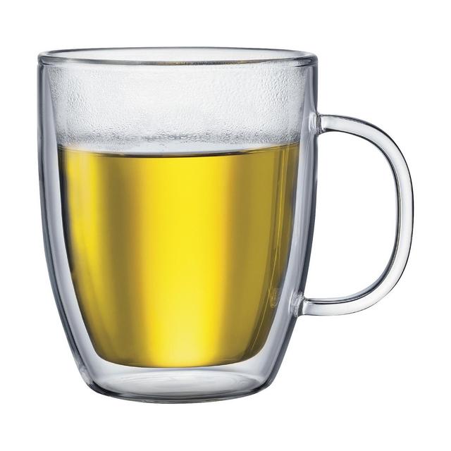 Bodum Bistro 2pk 15oz Double Wall Glass Mugs