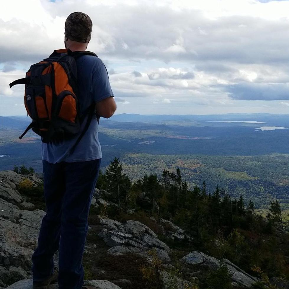Adam and a sweet view in the White Mountains, New Hampshire