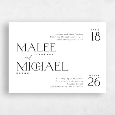 White Wedding Invitation - Buenos Landscape