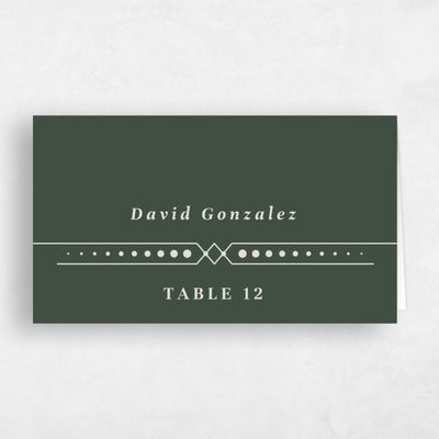 Evergreen Wedding Place Card - Lance