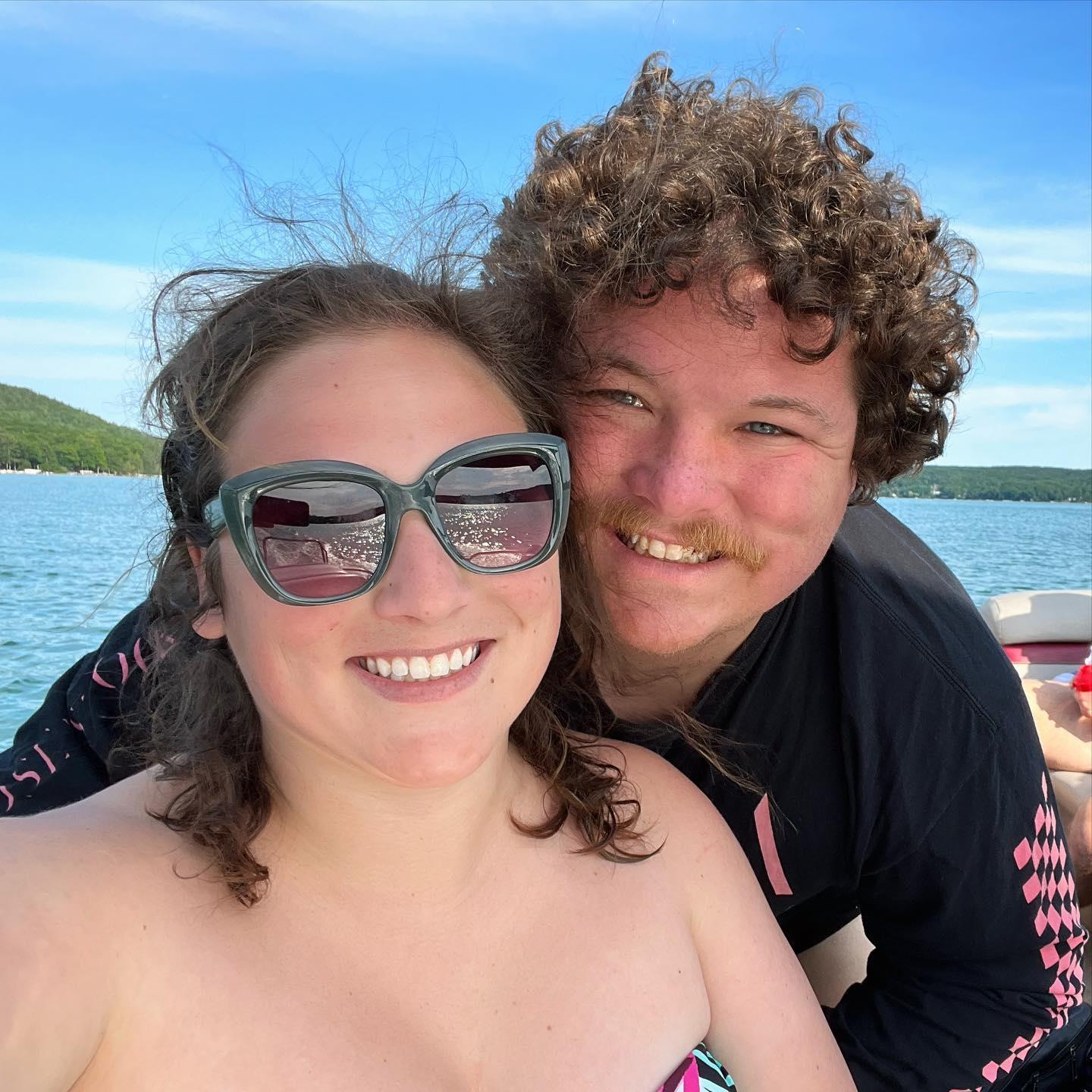 Boating on Little Glen Lake near the Sleeping Bear Dunes