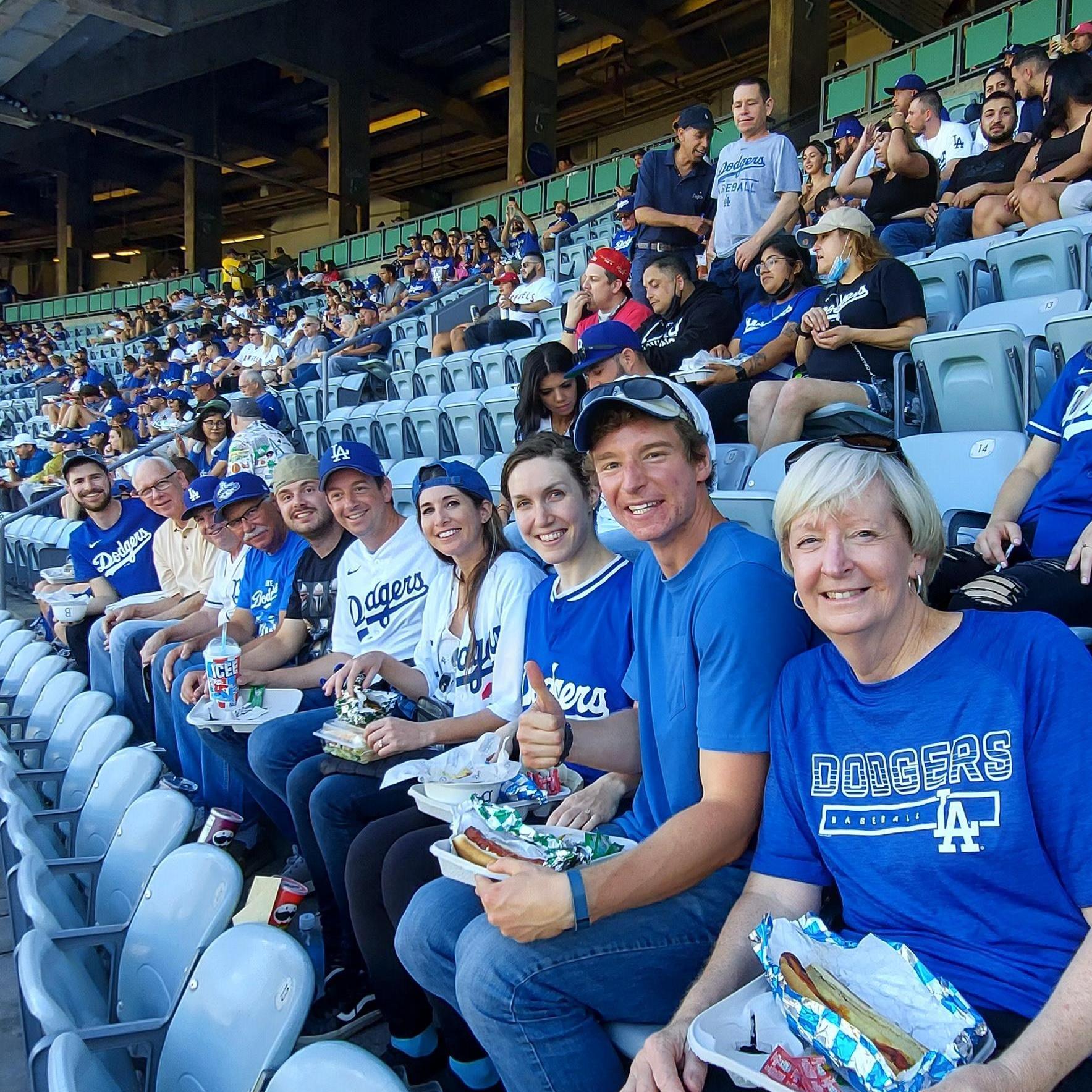 Which also happened to be Shannon's first Dodger game! (And first Dodger dog.) Now she's a fan. :)