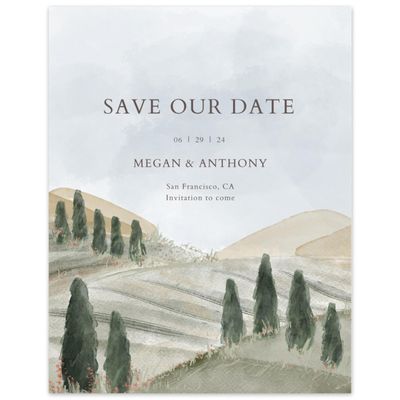 Taupe Brown Wedding Digital Save the Date - Oakhurst Portrait