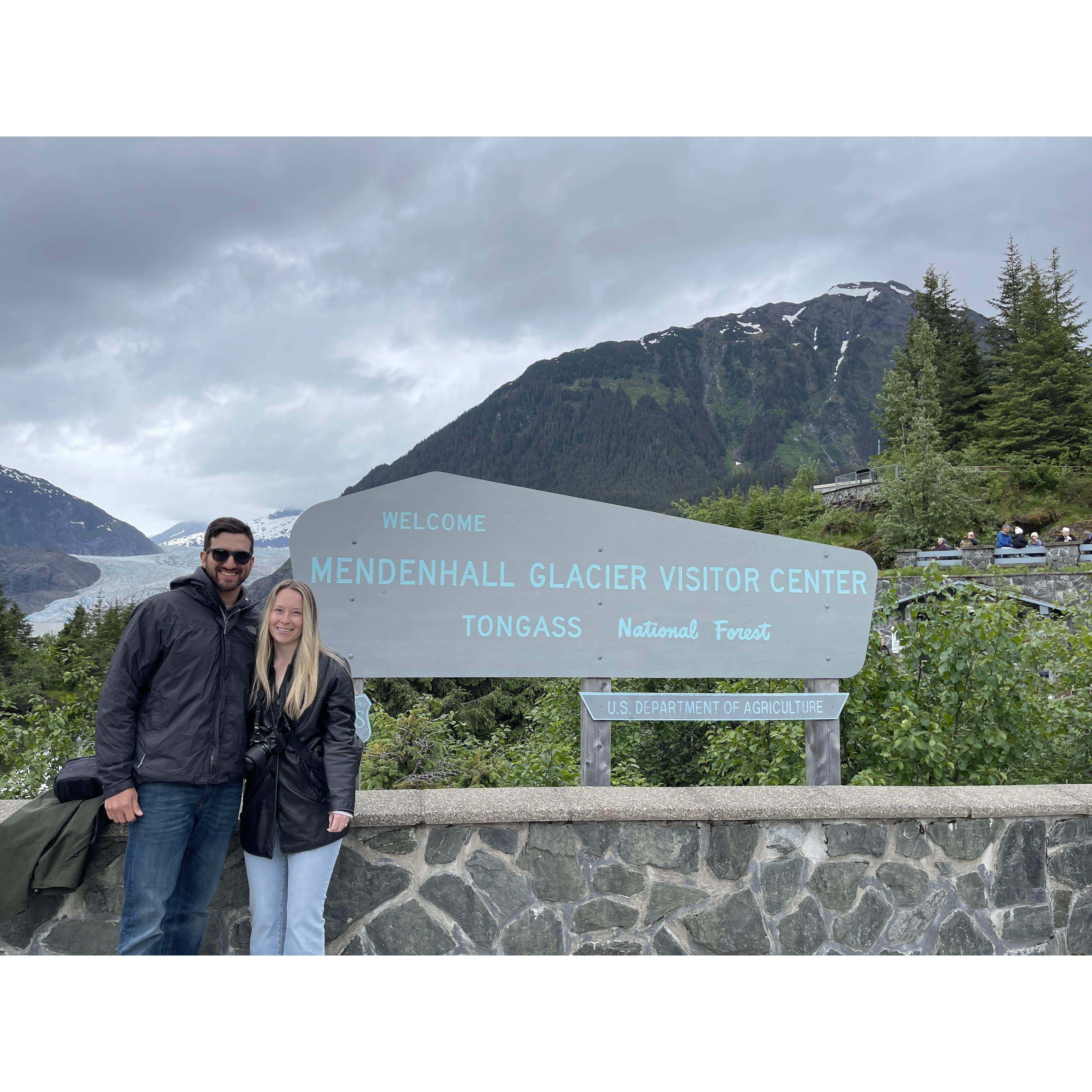 June 2023 - The week after our engagement we hopped on a cruise ship and toured around Alaska with Garrett's Family!