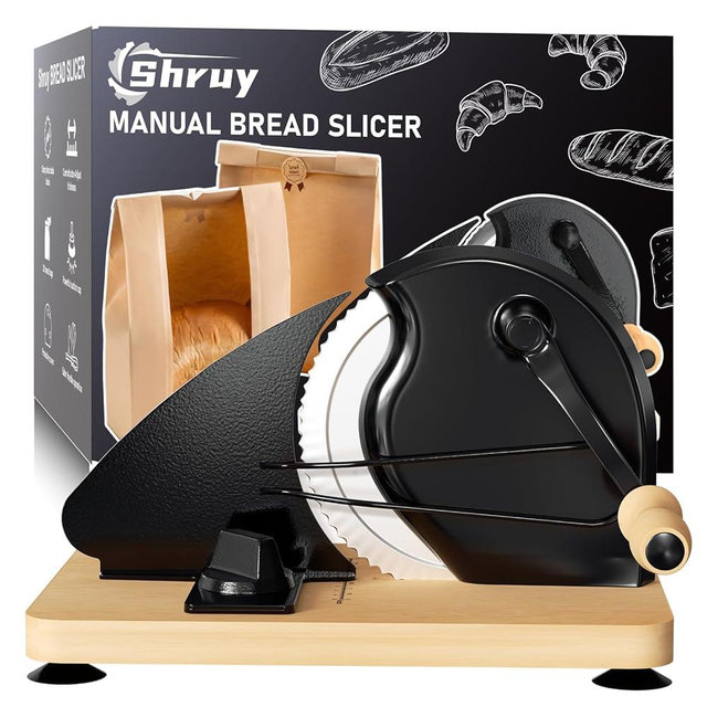 Manual Bread Slicer for Homemade Bread with Bags and Acrylic Cover, Adjustable Thickness Bread Cutter, Sourdough Slicer Serrated Blade Design with Scale Line and Suction Cup for Baguettes and More