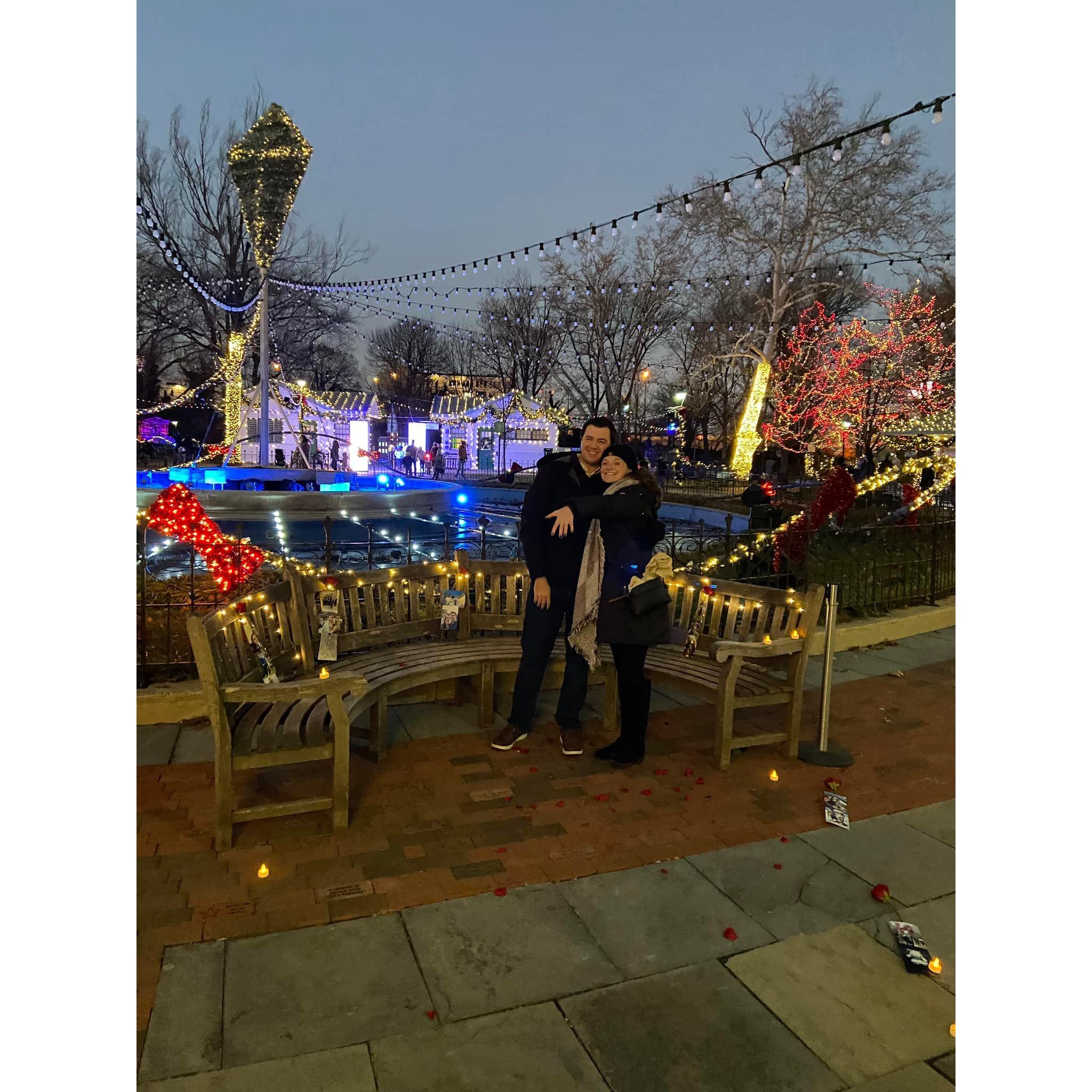 The night we got engaged, December 2021