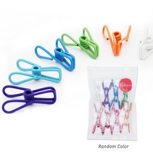 CH - Stainless Steel Wire Clip Holders, Assorted Colors Clothesline, Utility Clips and Hook with soft coated, Windproof Pins clip for Launtry, Beach, Book and Towel, By TopHome (Random)