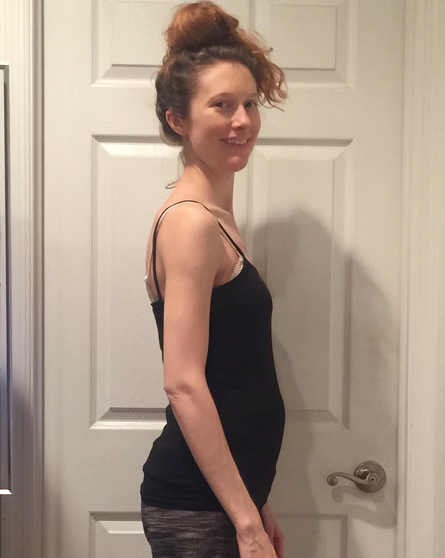 First baby bump pic! We weren't good at all about those weekly bump pics. 
We're chill like that.