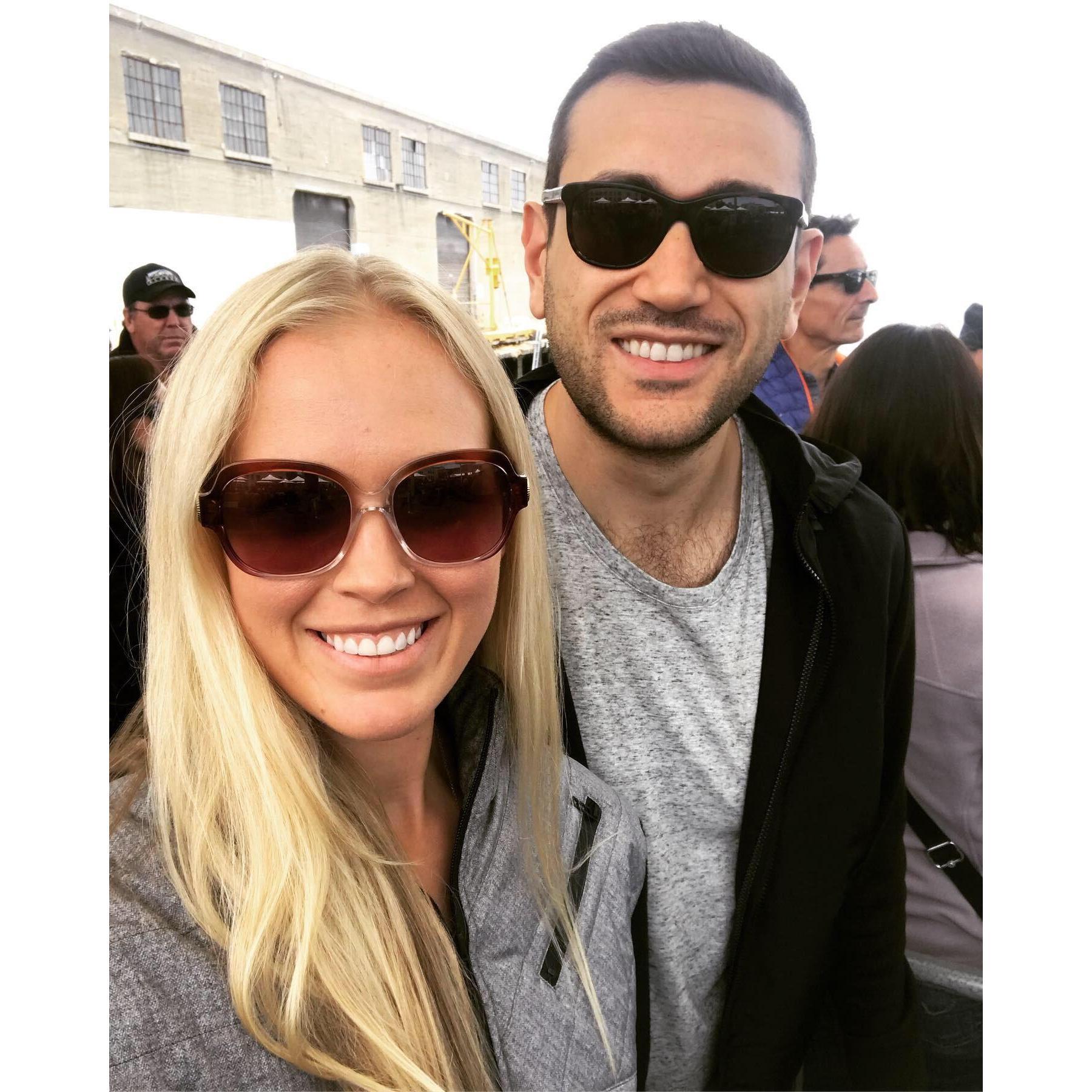 In line for the Alcatraz Island Tour!