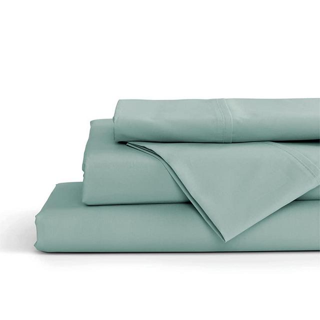 100% Cotton Percale Sheets Queen Size, Pastel Turk, Deep Pocket, 4 Piece - 1 Flat, 1 Deep Pocket Fitted Sheet and 2 Pillowcases, Crisp Cool and Strong Bed Linen