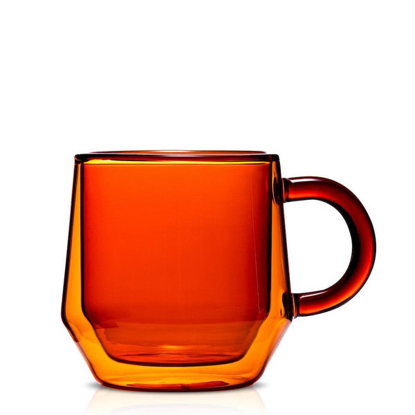Double Walled Glass Coffee Mugs, Set of 2, 6oz size