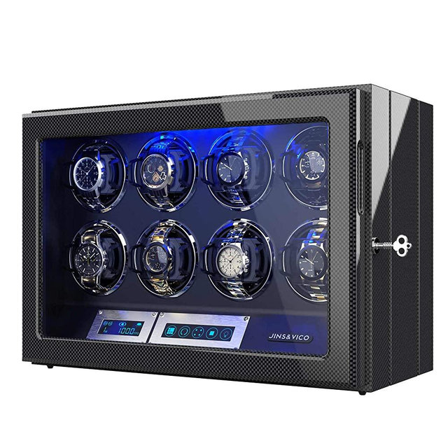 Watch Winder, Adjustable [Upgraded] Watch Pillows, 8 Winding Spaces Watch Winders for Automatic Watches, Built-in Illumination