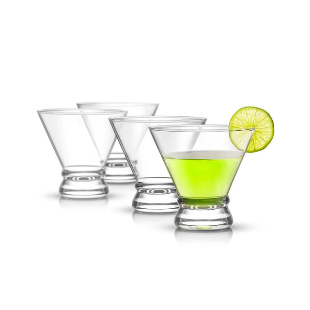 JoyJolt Afina Stemless Martini Glasses - 8 oz, Set of 4